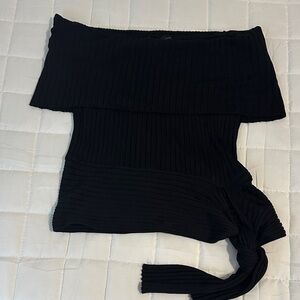 White House Black Market Black Ribbed Top